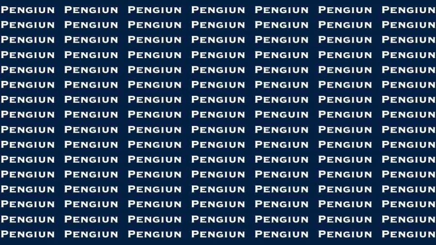 Observation Brain Test: If you have Hawk Eyes Find the word Penguin in 18 Secs