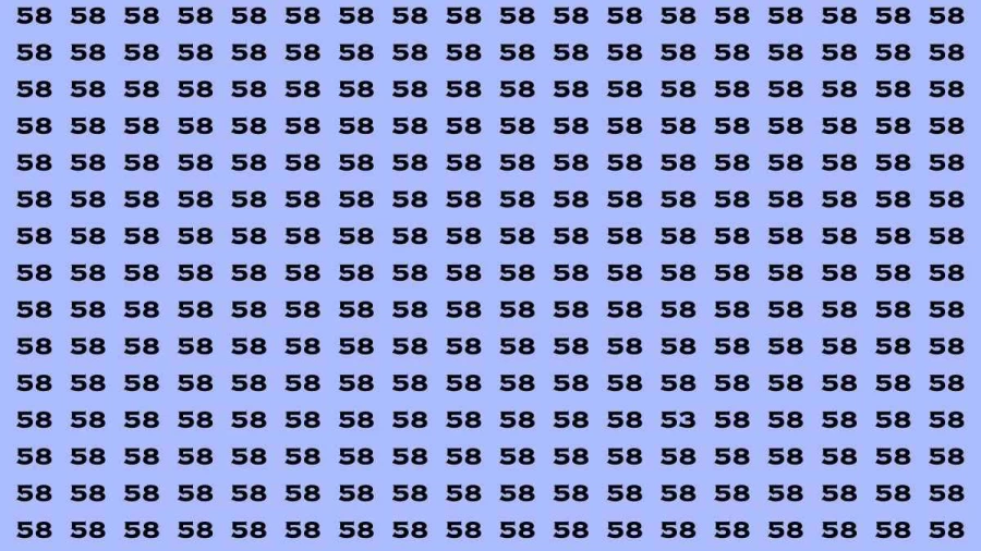 Observation Brain Test: If you have Keen Eyes Find the Number 53 among 58 in 15 Secs