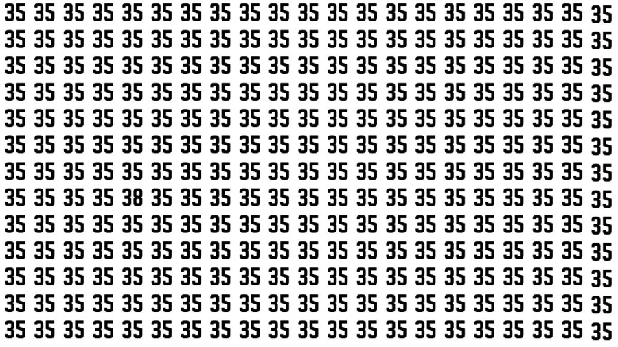 Observation Brain Test: If you have Hawk Eyes Find the Number 38 among 35 in 15 Secs