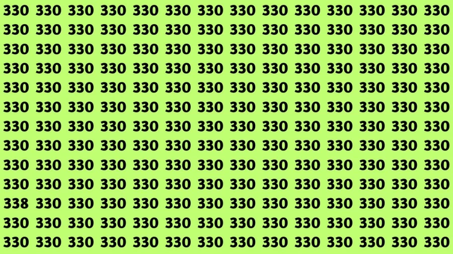 Observation Brain Test: If you have Hawk Eyes Find the Number 338 among 330 in 15 Secs