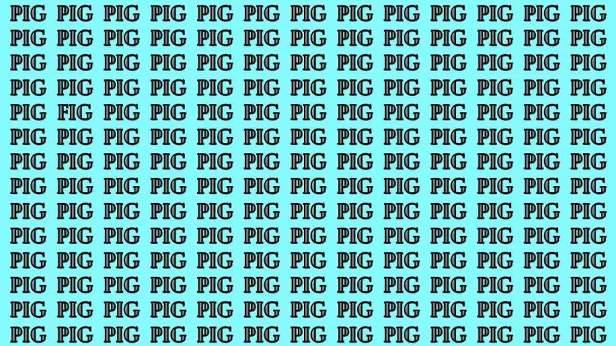Observation Brain Test: If you have Sharp Eyes Find the Word Fig among Pig in 12 Secs