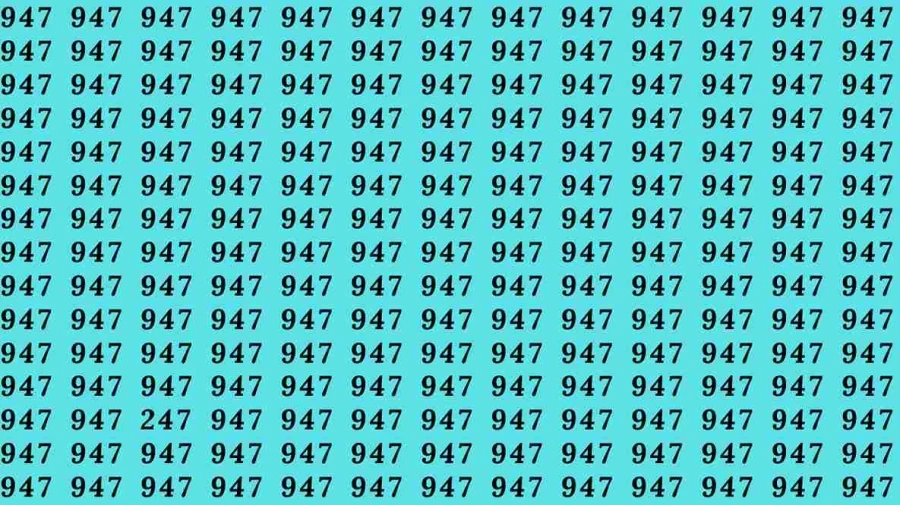 Optical Illusion Brain Test: If you have eagle eyes find 247 among 947 in 5 Seconds?