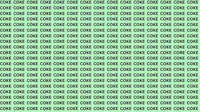 Observation Brain Test: If you have Sharp Eyes Find the Word Core Among Coke in 15 Secs