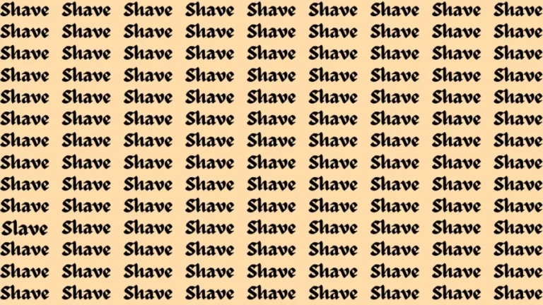 Observation Brain Test: If you have 50/50 vision find the Word Slave in 15 Seconds