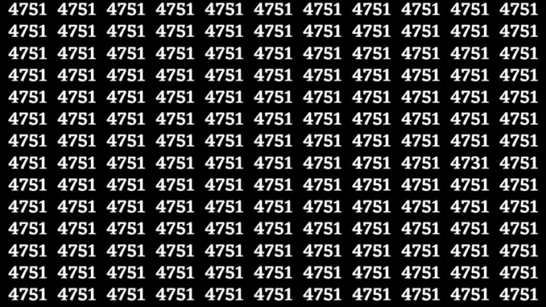 Observation Brain Test: If you have Eagle Eyes Find the Number 4731 among 4751 in 12 Secs