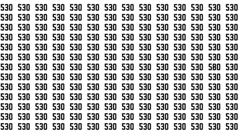 Observation Brain Test: If you have Eagle Eyes Find the Number 580 in 10 Secs