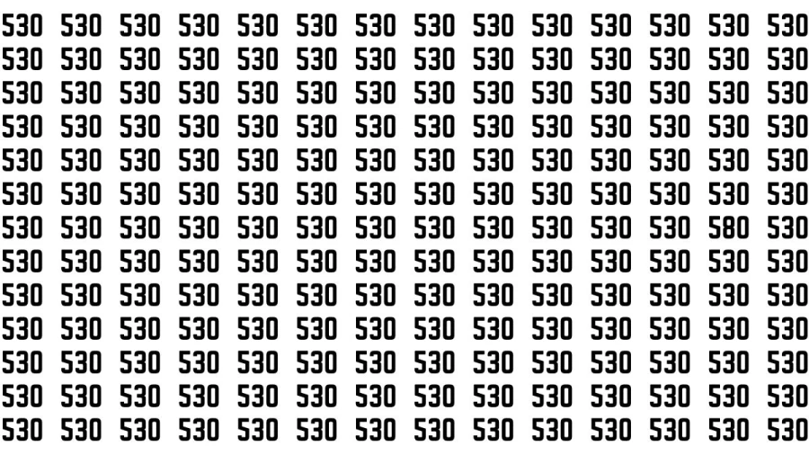 Observation Brain Test: If you have Eagle Eyes Find the Number 580 in 10 Secs