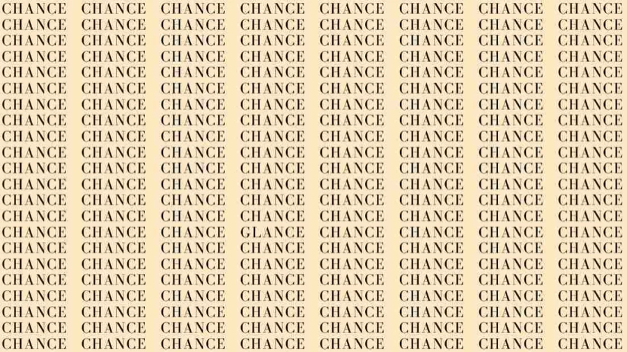 Observation Skill Test: If you have Eagle Eyes find the Word Glance among Chance in 5 Secs