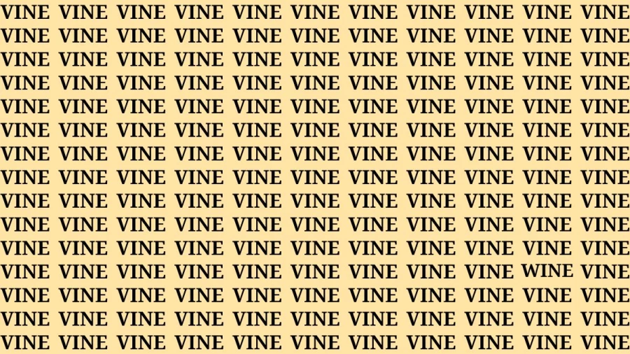 Brain Teaser: If you have Hawk Eyes Find the word Wine in 15 Secs