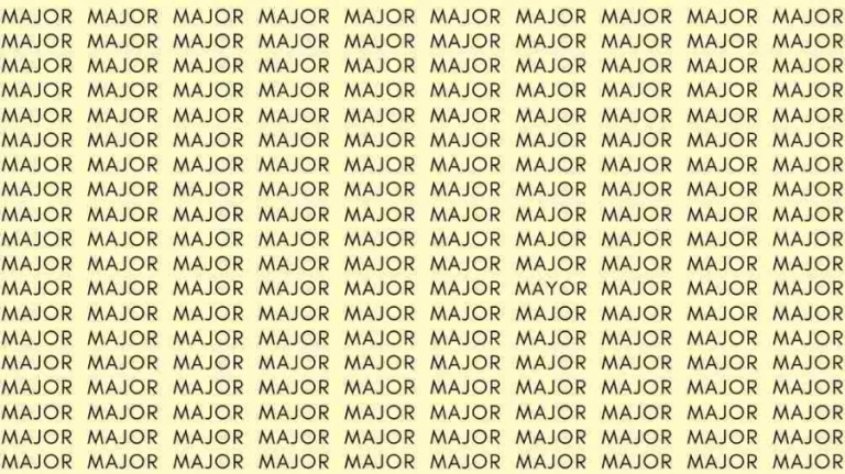 Observation Skill Test: If you have Eagle Eyes find the Word Mayor among Major in 9 Secs