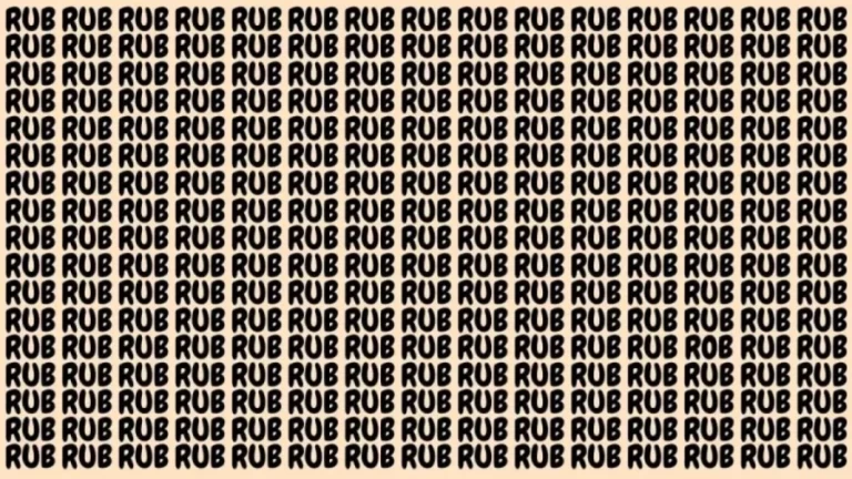 Observation Brain Test: If You Have Sharp Eyes Find the Word Rob Among Rub in 15 Secs