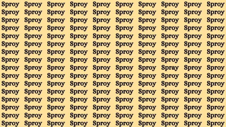 Brain Teaser: If you have Eagle Eyes Find the Word Spray in 12 Secs