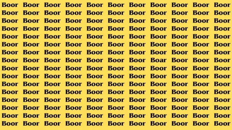 Brain Teaser: If you have Eagle Eyes Find the Word Boar among Boor in 14 Secs