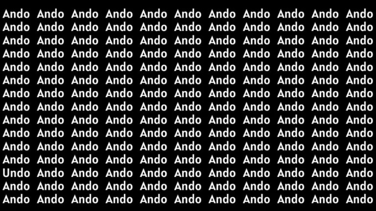 Brain Test: If you have Sharp Eyes Find the Word Undo in 15 Secs