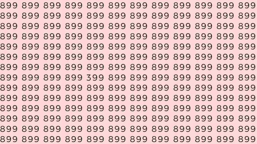 Optical Illusion: If you have eagle eyes find 399 among 899 in 5 Seconds?