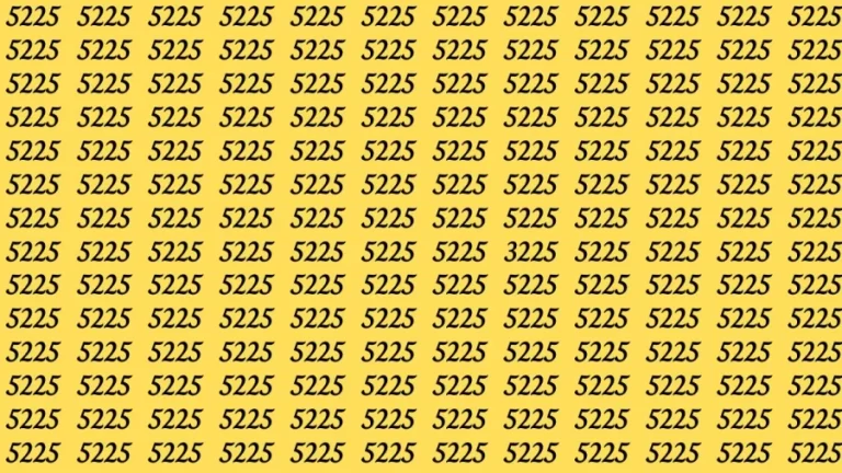 Observation Brain Test: If you have Sharp Eyes Find the Number 3225 among 5225 in 20 Secs