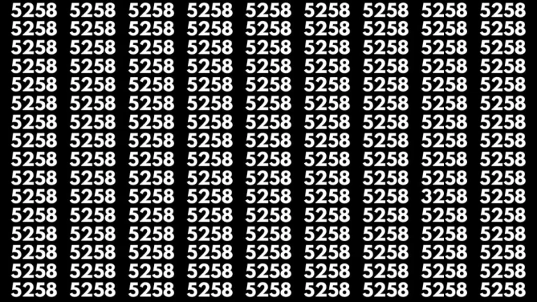 Observation Brain Test: If you have Sharp Eyes Find the Number 3258 among 5258 in 20 Secs