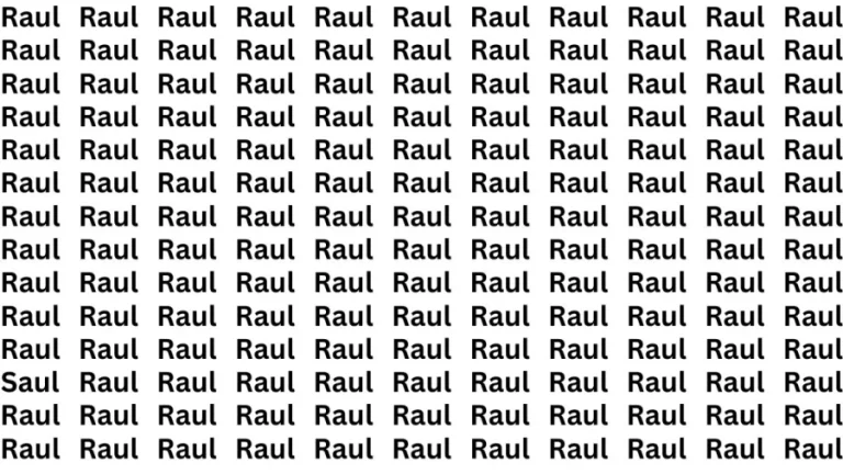 Brain Test: If you have Hawk Eyes Find the Word Saul among Raul in 18 Secs