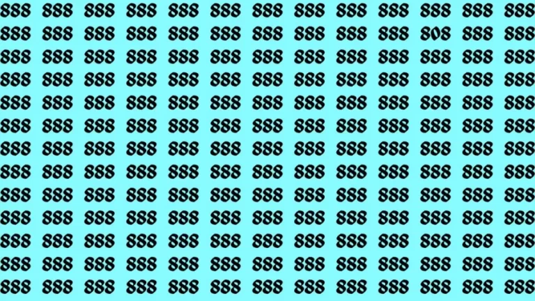 Observation Skill Test: If you have 50/50 vision find the Number 808 in 15 Seconds