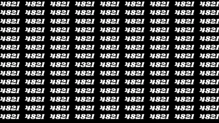 Observation Brain Test: If you have Keen Eyes Find the Number 4321 among 4821 in 15 Secs