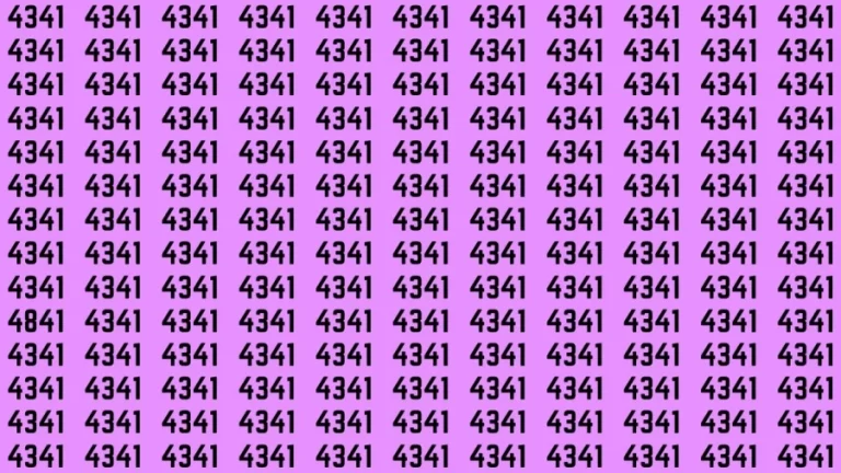 Observation Brain Test: If you have Sharp Eyes Find the Number 4841 among 4341 in 20 Secs