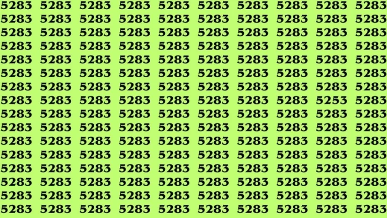 Observation Brain Test: If you have Hawk Eyes Find the Number 5253 among 5283 in 15 Secs