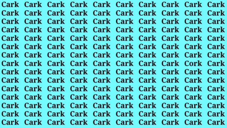 Brain Teaser: If you have Sharp Eyes Find the Word Cork in 15 Secs