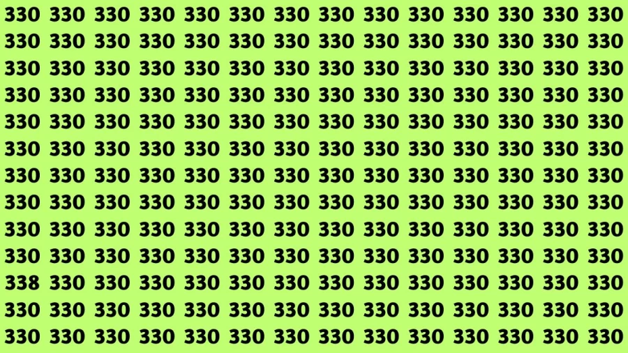 Brain Test: If you have Eagle Eyes Find the Number 338 in 15 Secs