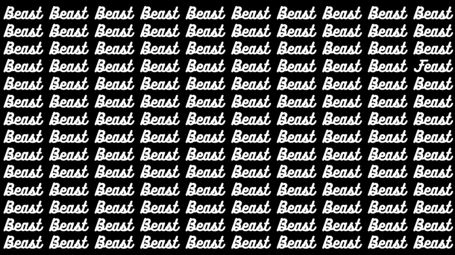 Brain Teaser: If you have Hawk Eyes Find the Word Feast among Beast in 15 Secs