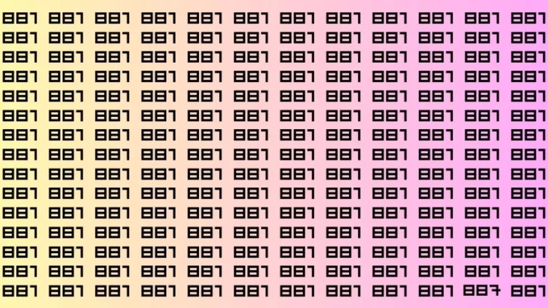 Observation Brain Test: If you have Sharp Eyes Find the Number 887 among 881 in 20 Secs