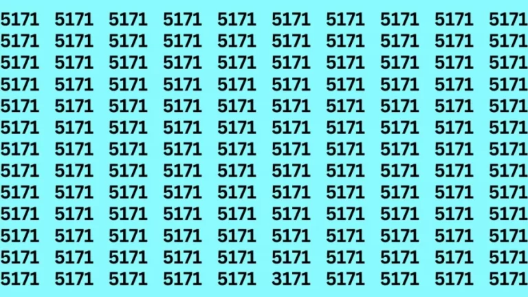 Brain Test: If you have Sharp Eyes Find the Number 3171 among 5171 in 20 Secs