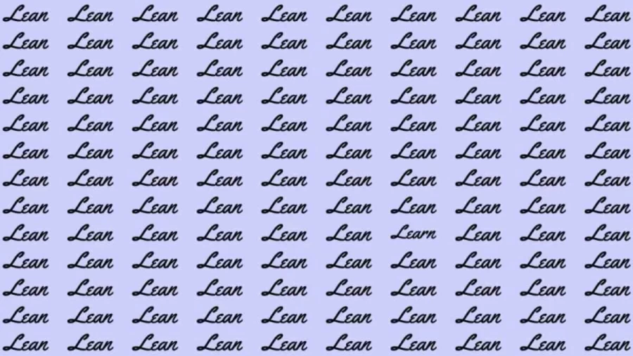 Observation Skill Test: If you have Eagle Eyes find the word Learn among Lean in 5 Sec