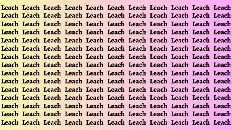 Brain Test: If you have Hawk Eyes Find the Word Leech among Leach in 18 Secs