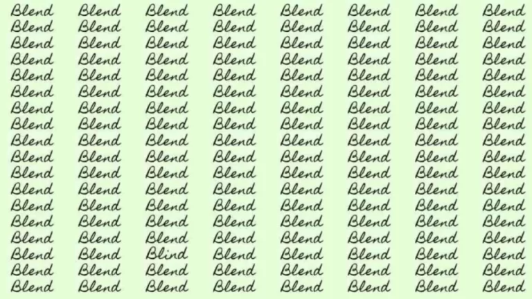 Observation Skill Test: If you have Eagle Eyes find the word Blind among Blend in 6 Secs