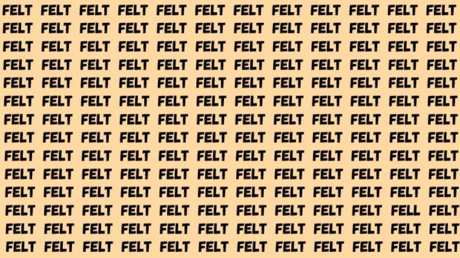 Observation Brain Test: If you have Sharp Eyes Find the Word Fell among Felt in 12 Secs