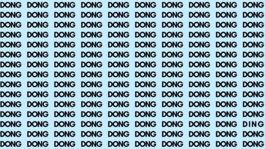 Observation Brain Test: If you have Eagle Eyes Find the Word Ding among Dong in 20 Secs