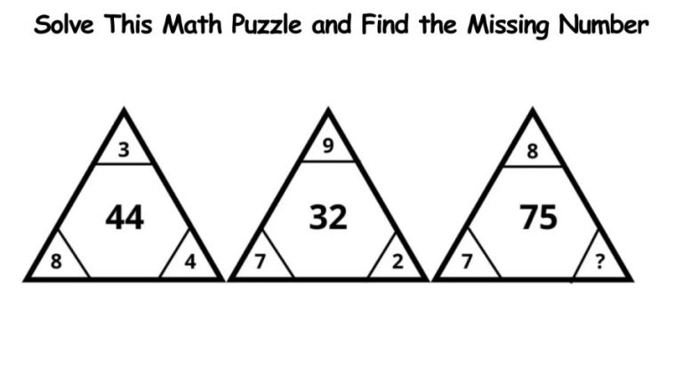 Brain Teaser: Solve This Math Puzzle and Find the Missing Number | Triangle Maths Puzzle