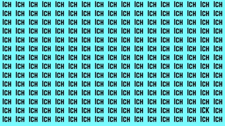 Brain Test: If you have Sharp Eyes Find the Word Ick among Ich in 15 Secs