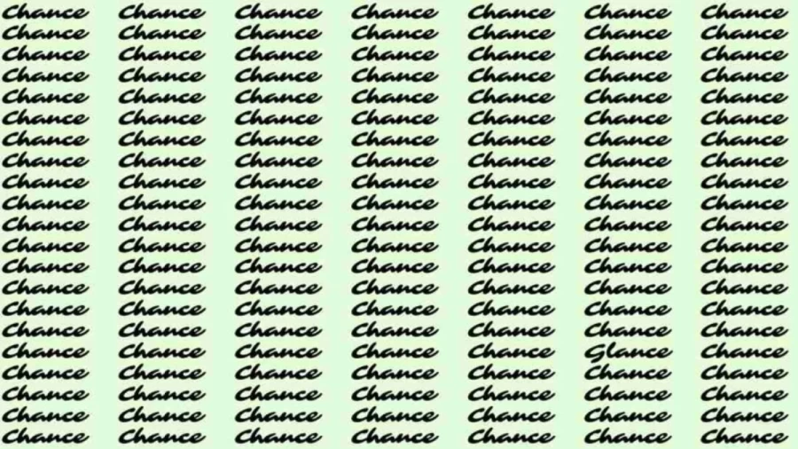 Optical Illusion: If you have Eagle Eyes find the Word Glance among Chance in 5 Secs