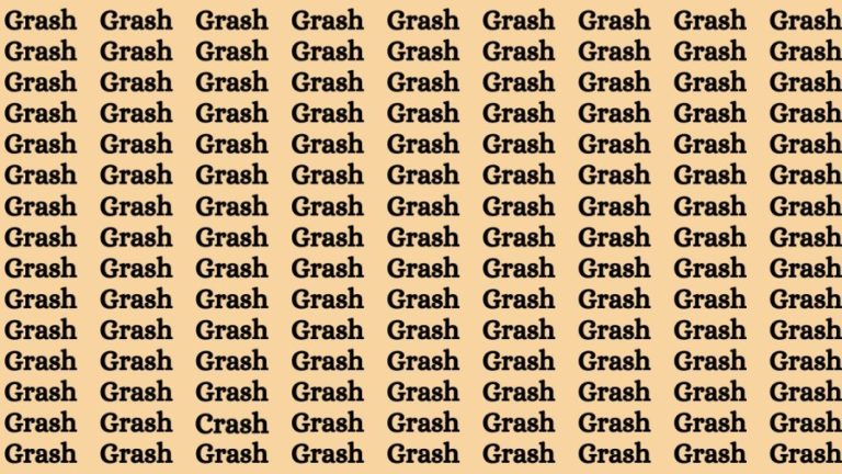 Brain Test: If you have Hawk Eyes Find the Word Crash among Grash in 15 Secs