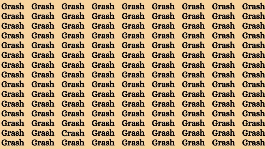 Brain Test: If you have Hawk Eyes Find the Word Crash among Grash in 15 Secs