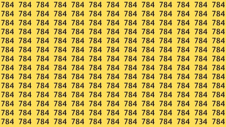 Observation Brain Test: If you have Keen Eyes Find the Number 734 among 784 in 15 Secs