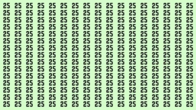 Observation Skills Test: Can you find the number 52 among 25 in 10 seconds?