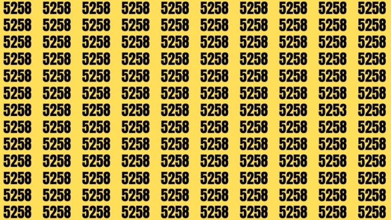 Brain Test: If you have Eagle Eyes Find the Number 5253 among 5258 in 15 Secs