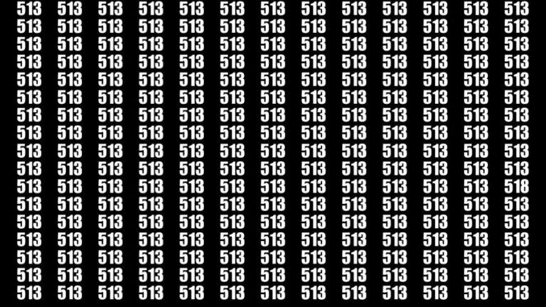 Observation Brain Test: If you have Keen Eyes Find the Number 518 among 513 in 15 Secs