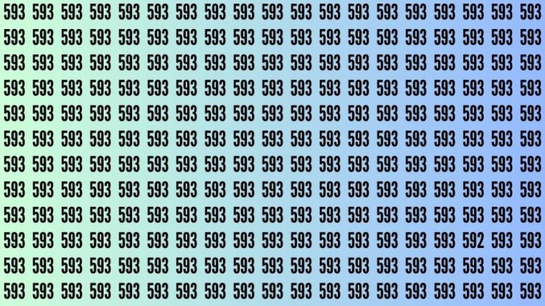 Observation Brain Test: If you have Sharp Eyes Find the Number 592 among 593 in 10 Secs