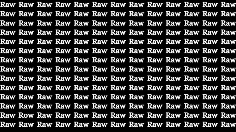 Observation Brain Test: If you have Hawk Eyes Find the Word Row among Raw in 15 Secs