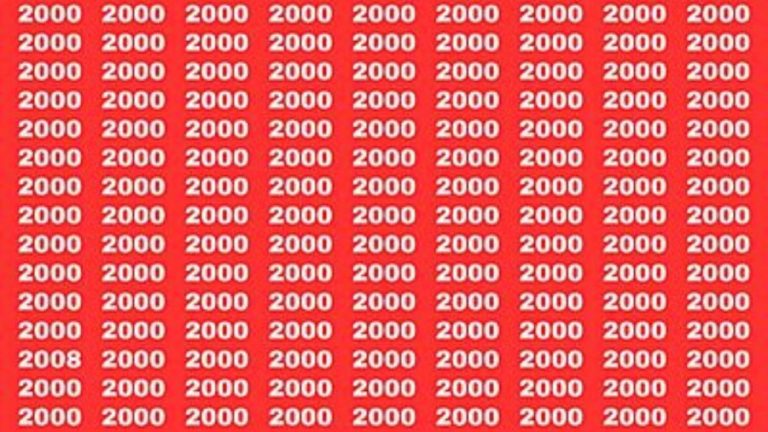 Brain Test: If you have Keen Eyes Find the Number 2008 among 2000 in 15 Secs