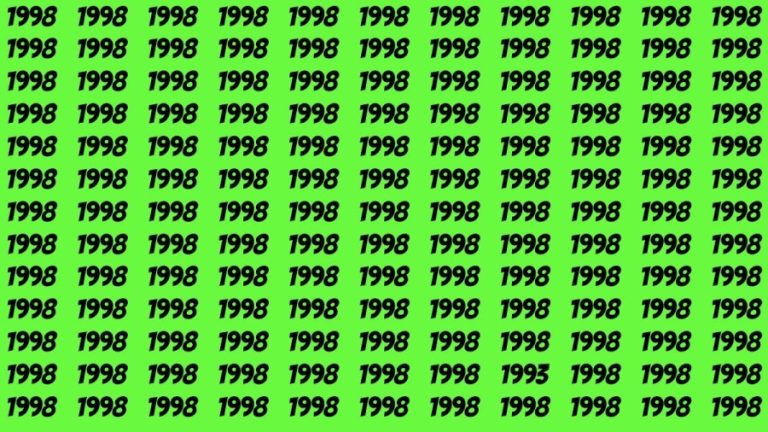 Observation Brain Test: If you have Sharp Eyes Find the Number 1993 among 1998 in 20 Secs