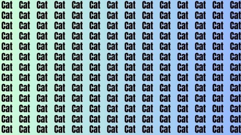 Brain Teaser – If you have Sharp Eyes Find the Word Cut among Cat in 15 Secs